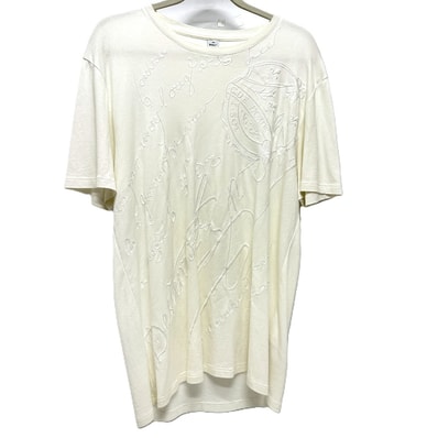 ベルルッティ Berluti オールオーバー 刺繍スクリット Tシャツ アパレル トップス 半袖Tシャツ コットン ホワイト