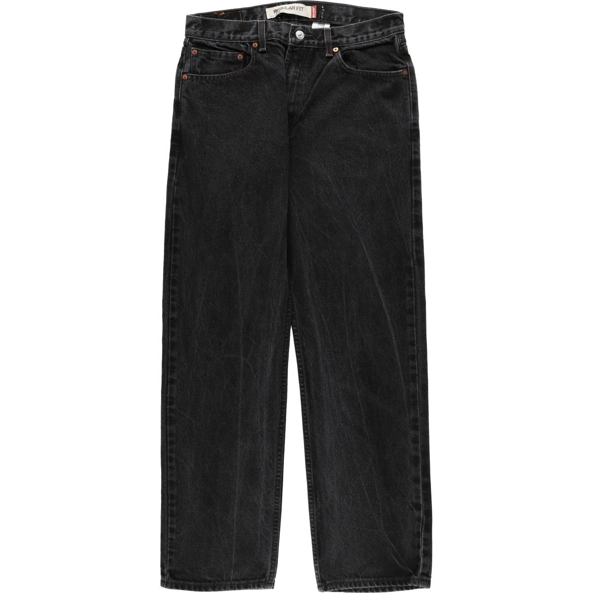 古着 00年代 リーバイス Levi's 505 REGULAR FIT ブラックデニム テーパードデニムパンツ メンズw33相当/eaa663655