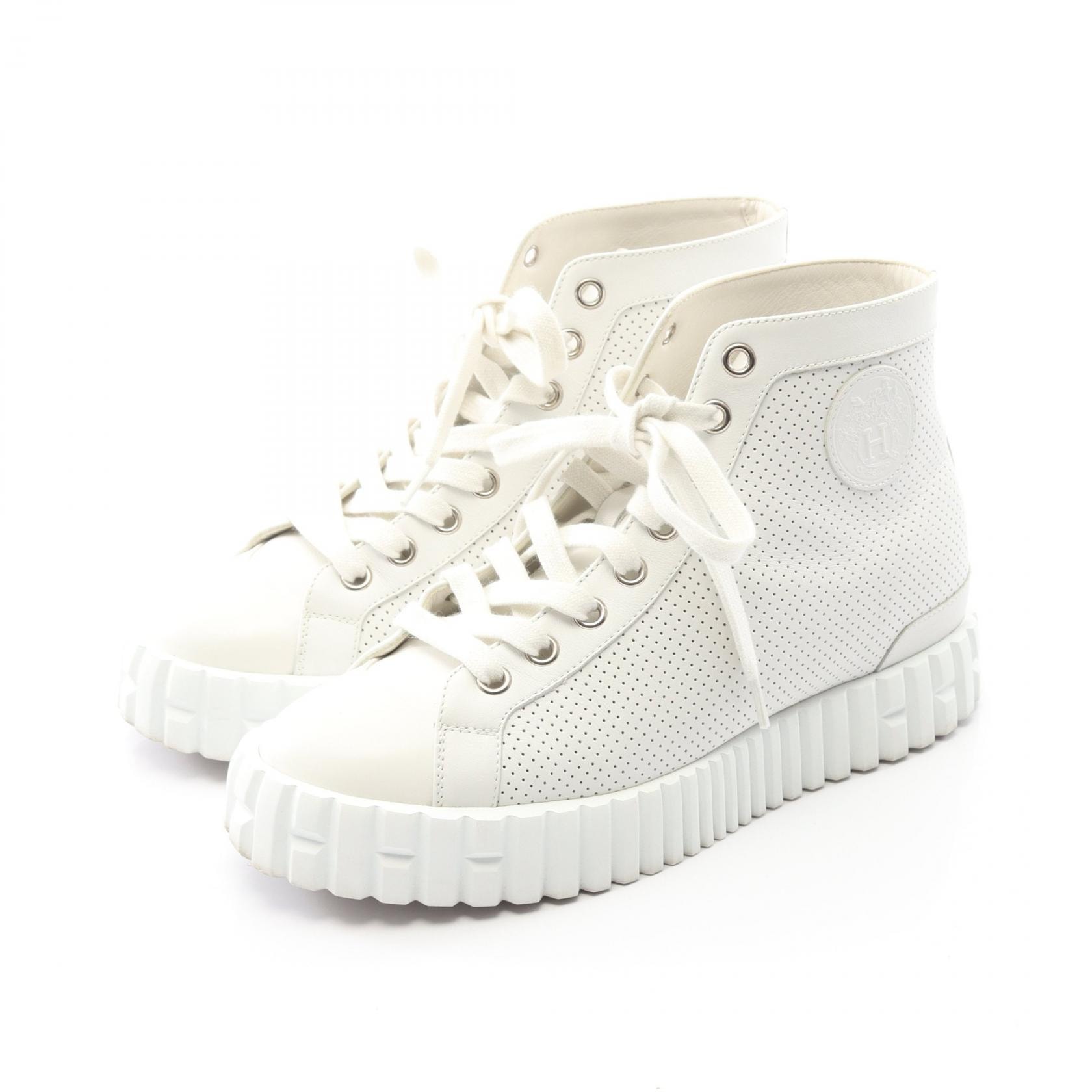 エルメス HERMES スニーカー 靴 レザー ホワイト レディース ホワイト系 【中古】