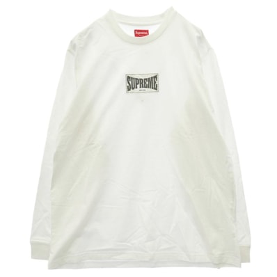 Supreme シュプリーム 20AW Woven Label L/S Top ウーブン ラベル エバーラスト ロゴ 長袖 Tシャツ カットソー ホワイト系【極上美品】【中古】