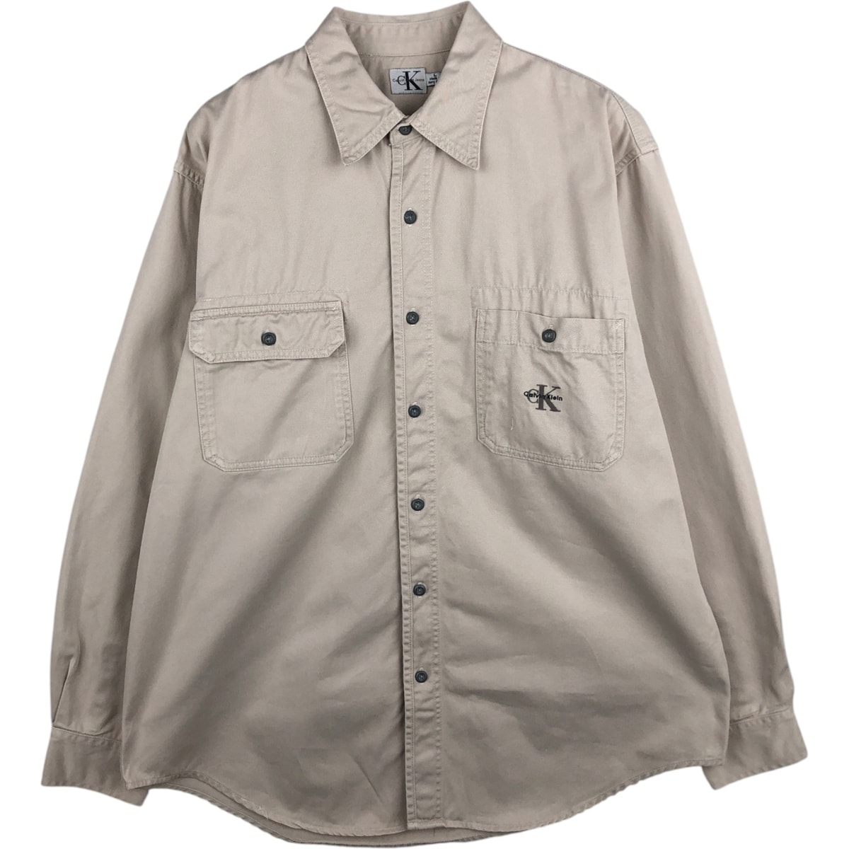 古着 カルバンクライン Calvin klein 長袖 コットンシャツ メンズL相当/eaa625272
