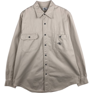古着 カルバンクライン Calvin klein 長袖 コットンシャツ メンズL相当/eaa625272