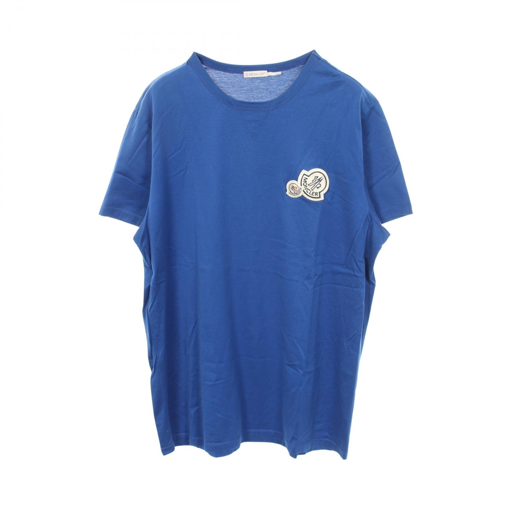 モンクレール MONCLER ロゴワッペン 半袖Tシャツ 衣料品 トップス コットン メンズ ブルー系 E20918032500 【中古】