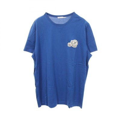 モンクレール MONCLER ロゴワッペン 半袖Tシャツ 衣料品 トップス コットン メンズ ブルー系 E20918032500 【中古】