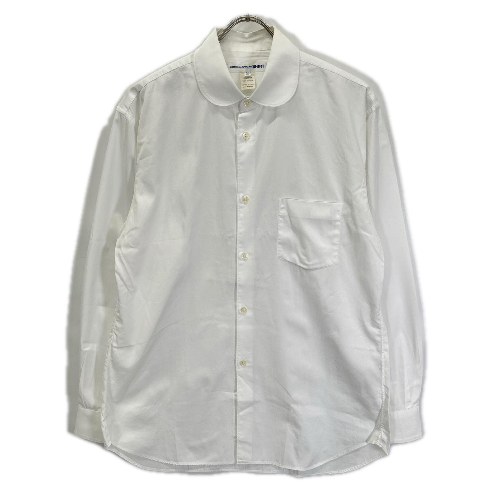 コムデギャルソンシャツ 18AW FZ-B223 ホワイト ラウンドカラー コットン ドレスシャツ M