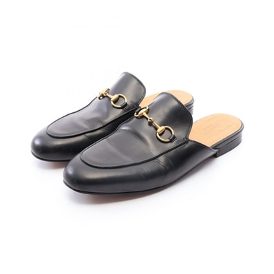 グッチ GUCCI プリンスタウン ホースビット サンダル 靴 レザー レディース ブラック系 【中古】