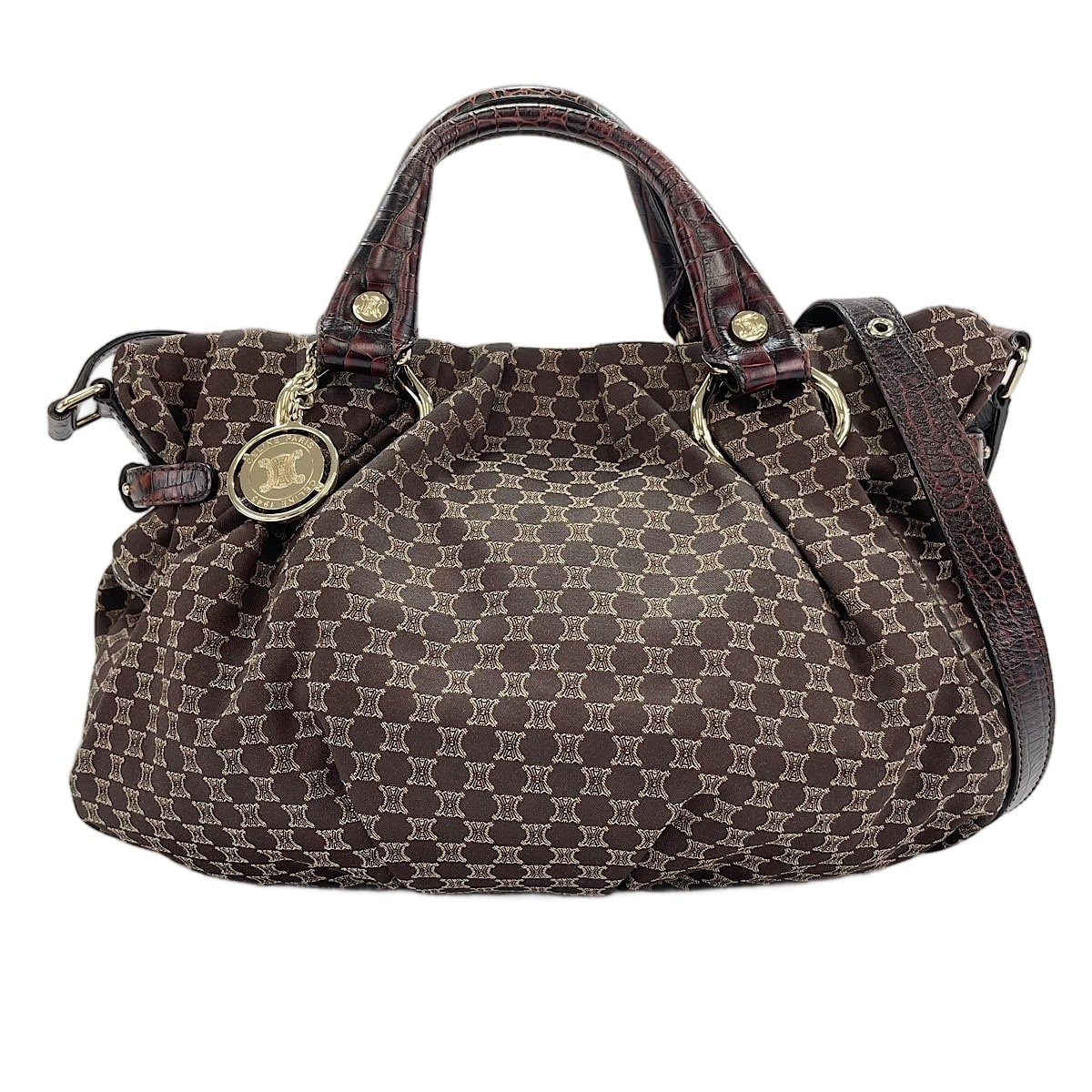 セリーヌ CELINE キャンバス マカダム柄 ピロー 2WAY ハンドバッグ【中古】