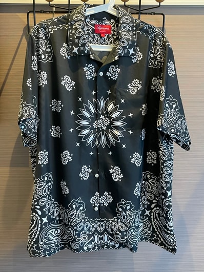 Supreme Bandana Silk S/S Shirt "Black"