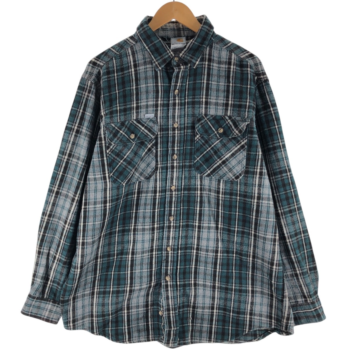 古着 カーハート Carhartt 長袖 ヘビーネルチェックシャツ メンズXL相当/eaa524727