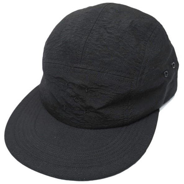 POP TRADING COMPANY ポップトレーディングカンパニー アメリカ製 NYLON 5PANEL CAP ナイロンキャンプキャップ 1438-343-4682 ONE SIZE BLACK 5パネル ジェットキャップ 帽子 g28302