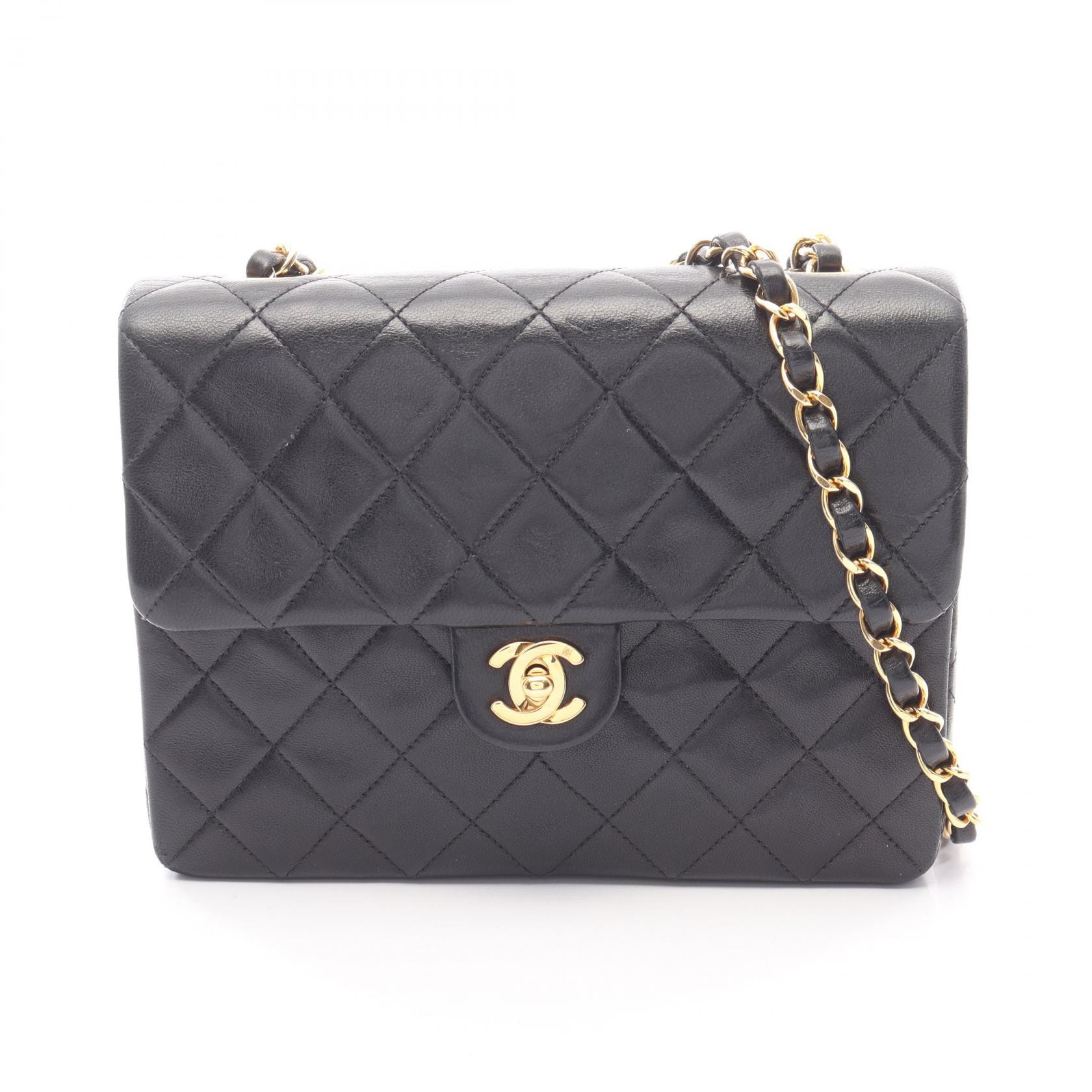 シャネル CHANEL ミニマトラッセ20 ショルダーバッグ バッグ ラムスキン(羊革) レディース ブラック系 【中古】