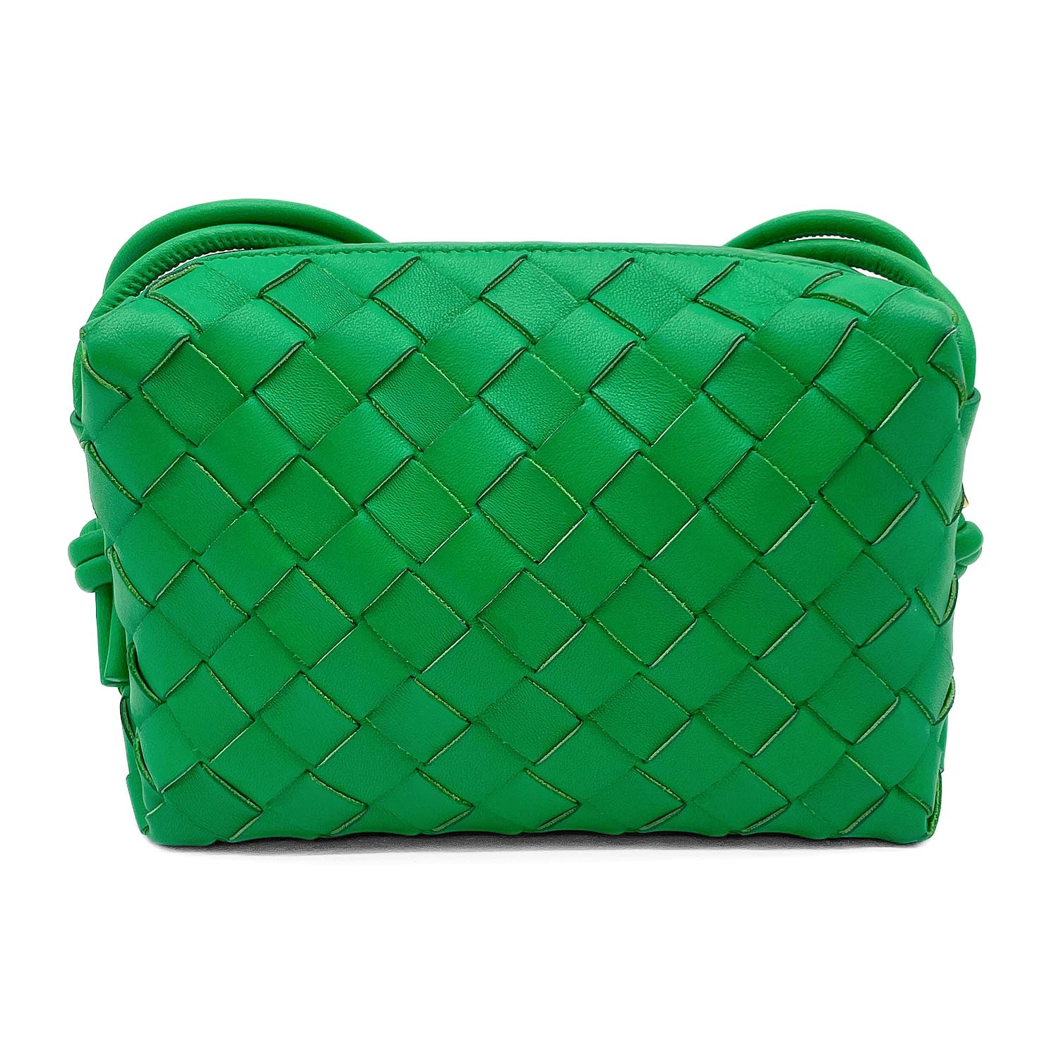BOTTEGAVENETA ボッテガヴェネタ ミニ ループ ショルダーバッグ
 カメラバッグ レザー グリーン ユニセックス
 【中古】