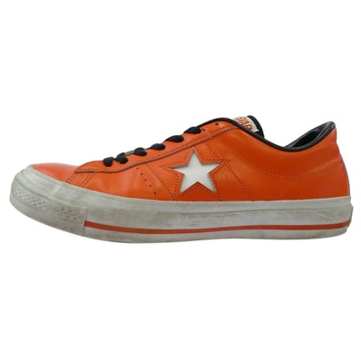 CONVERSE コンバース スニーカー 日本製 ONE STAR J ORANGE ワンスター レザー ローカット スニーカー オレンジ系 US8【中古】