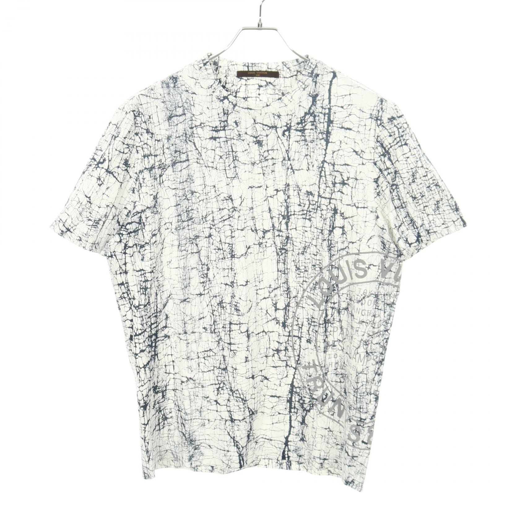 ルイ・ヴィトン LOUIS VUITTON 半袖Tシャツ 衣料品 トップス コットン メンズ ホワイト系 / ネイビー系 【中古】
