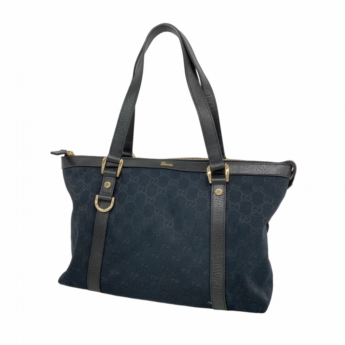 ★最終価格★SALE【6cd4401-k】グッチ ハンドバッグ GGキャンバス/アビー 141470 キャンバス ブラック シャンパンゴールド金具【中古】レディース