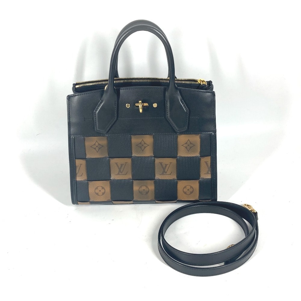 ルイヴィトン LOUIS VUITTON シティスティーマーPM M53252 モノグラムリバース 2WAYバッグ カバン 斜め掛け ハンドバッグ ショルダーバッグ レザー ブラウン 美品