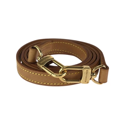 美品 LOUIS VUITTON ルイヴィトン ベージュ ブラウン ゴールド金具 レザー ショルダーストラップ 601259 【中古】