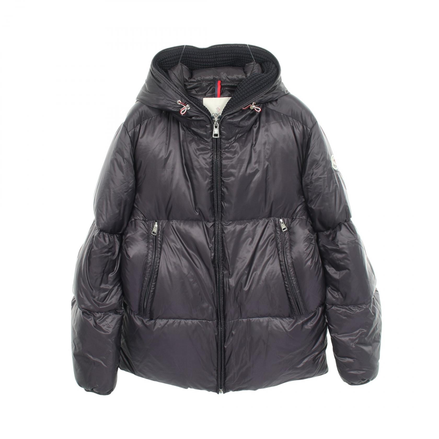 モンクレール MONCLER GLEB グレブ フード付き ダウンジャケット 衣料品 アウター ナイロン メンズ ネイビー系 1A20600 【中古】