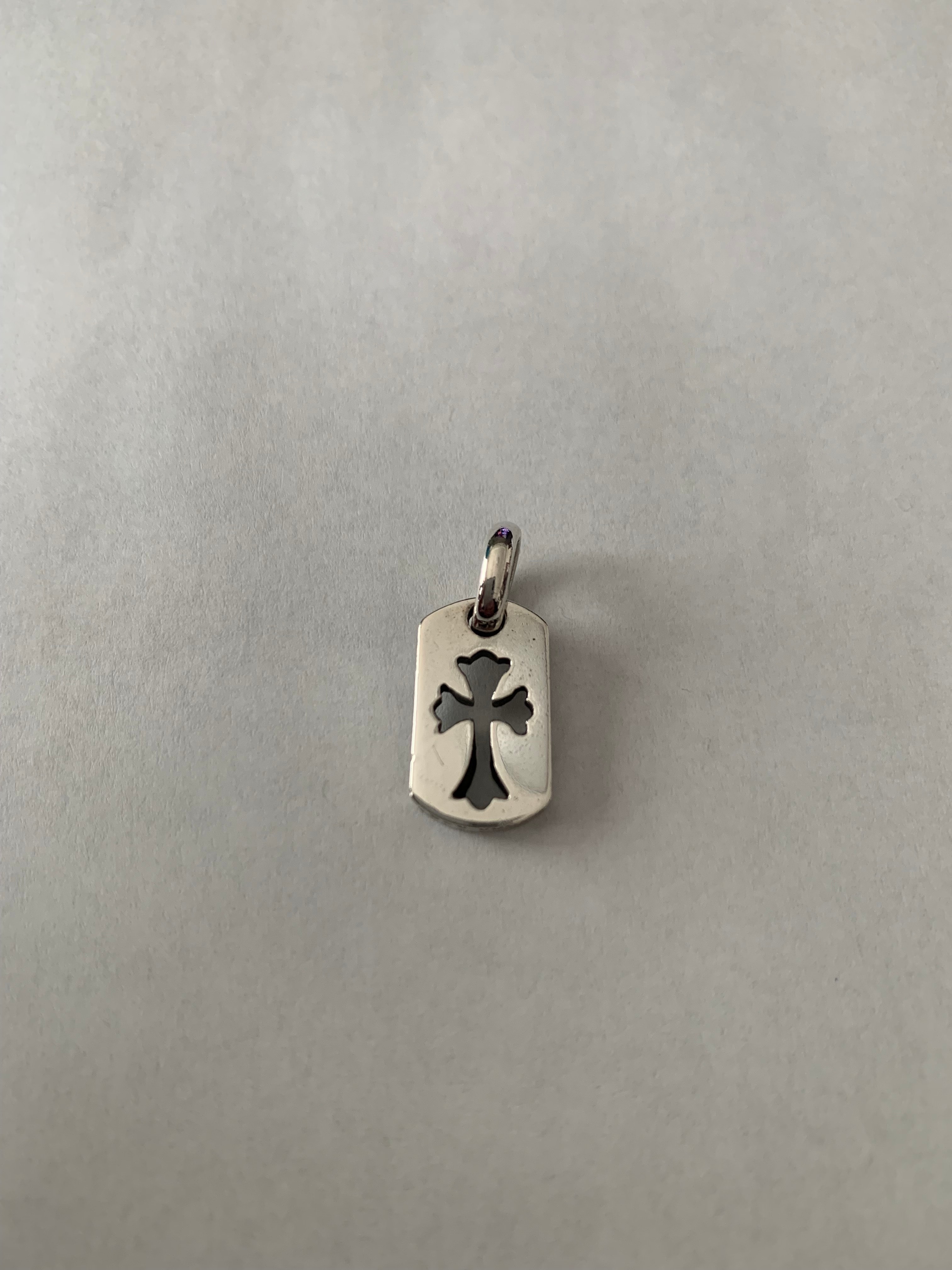 Chrome Hearts Dog Tag Tiny Cut Out Cross "Silver"
