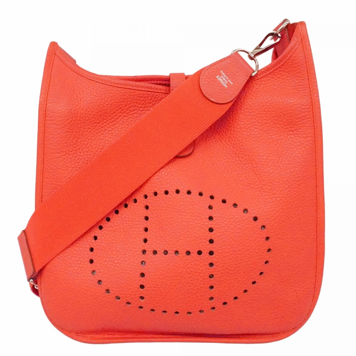 【6da0102】エルメス ショルダーバッグ エヴリン3PM トリヨンクレマンス ルージュピヴォワンヌ シルバー金具 □R刻印【中古】レディース