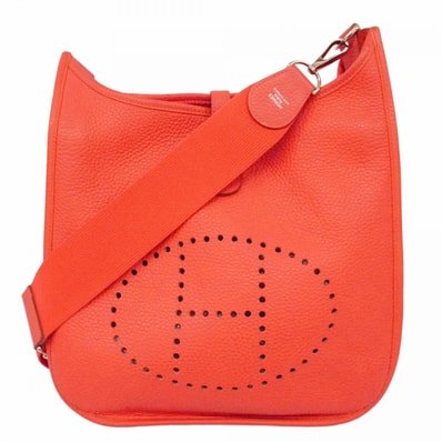 【6da0102】エルメス ショルダーバッグ エヴリン3PM トリヨンクレマンス ルージュピヴォワンヌ シルバー金具 □R刻印【中古】レディース