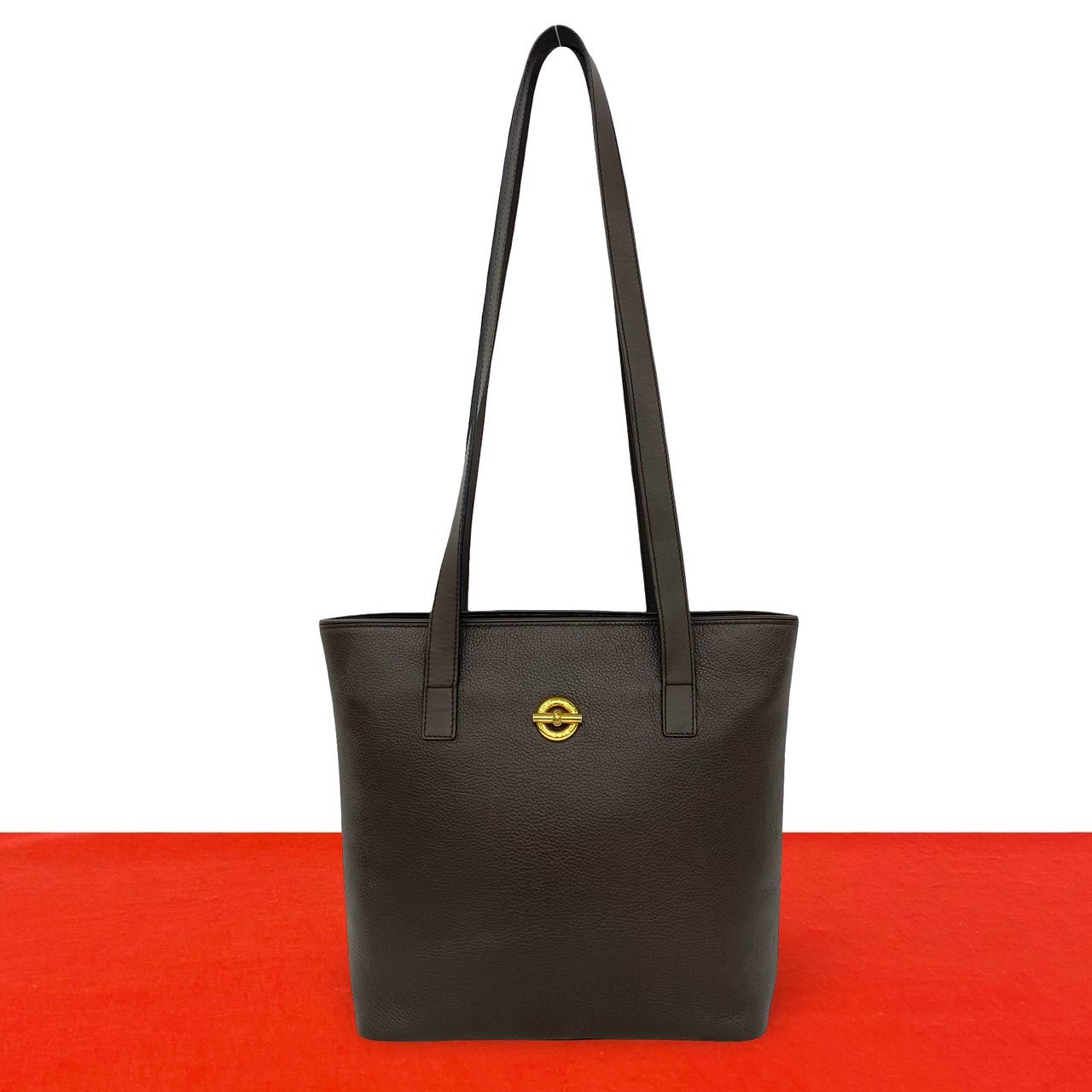 B (目立った傷や汚れなし)】CELINE セリーヌ ロゴ金具 レザー トート