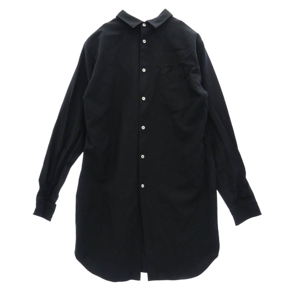 COMME des GARCONS HOMME PLUS コムデギャルソンオムプリュス 長袖シャツ PT-B041 AD2017 エステル 長袖 ロング シャツ ブラック系 XS【中古】