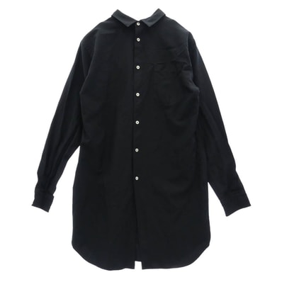 COMME des GARCONS HOMME PLUS コムデギャルソンオムプリュス 長袖シャツ PT-B041 AD2017 エステル 長袖 ロング シャツ ブラック系 XS【中古】