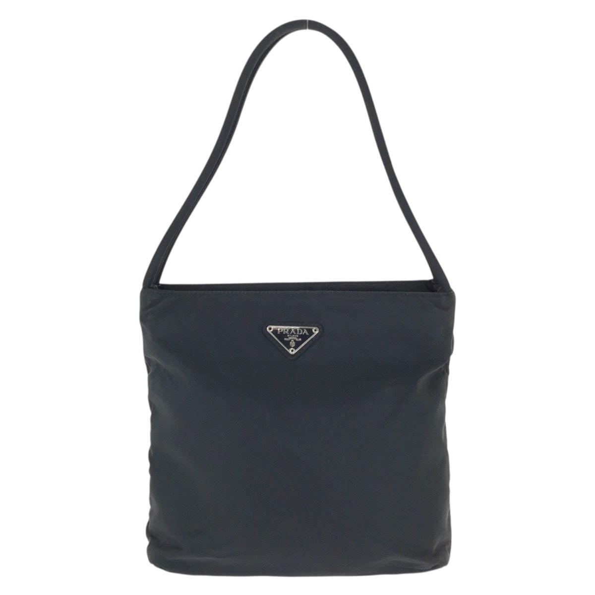 美品 PRADA プラダ テスート 三角ロゴプレート ブラック 黒 シルバー金具 ナイロン トートバッグ ショルダーバッグ 601714 【中古】
