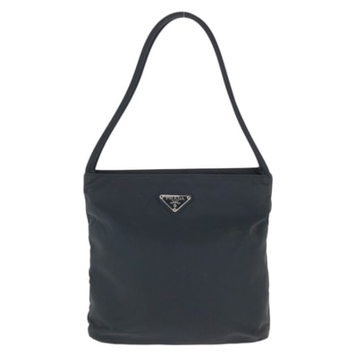 美品 PRADA プラダ テスート 三角ロゴプレート ブラック 黒 シルバー金具 ナイロン トートバッグ ショルダーバッグ 601714 【中古】
