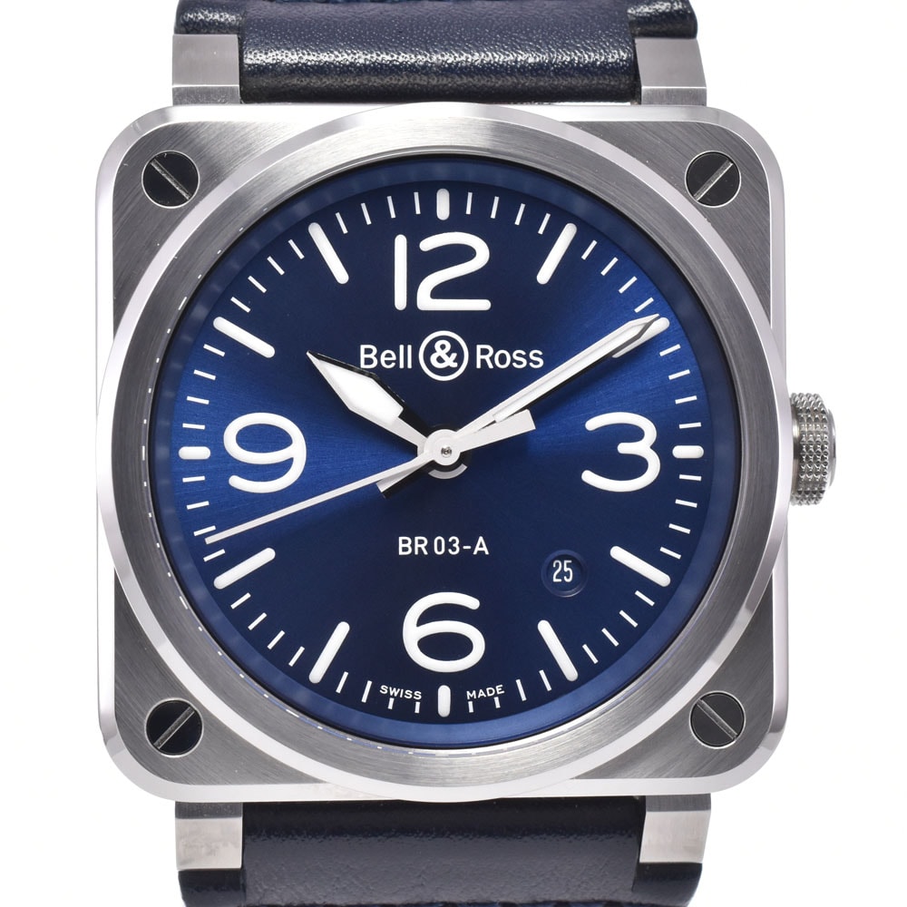 ベル&ロス Bell&Ross BR03A-BLU-ST/SCA BR05 ブルースティール ブルー 自動巻き メンズ 美品 箱・保証書付き 腕時計 O#148988