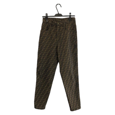 美品 FENDI フェンディ ズッカ サイズ29インチ ブラウン ポリエステル コットン/ パンツ 601232 【中古】