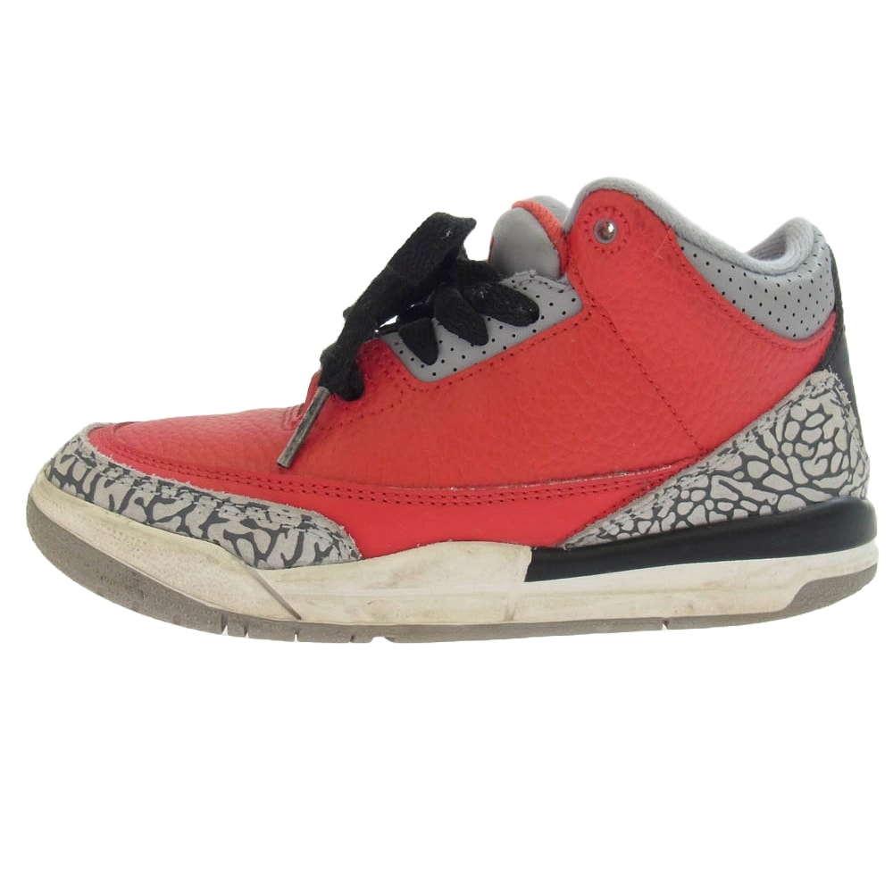 NIKE ナイキ スニーカー CQ0487-600 キッズ 子供用 PS Air Jordan 3 Retro SE Fire Red PS エアジョーダン3 レトロ SE スニーカー グレー系 レッド系 20cm【中古】