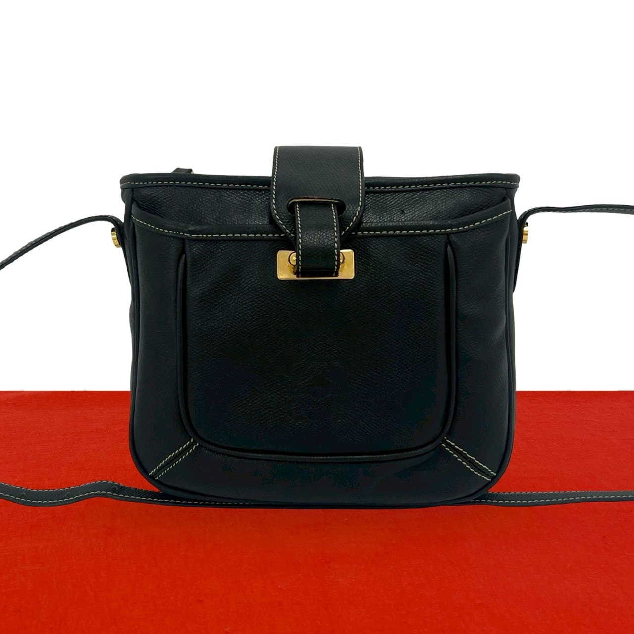 LOEWE ロエベ アナグラム ロゴ レザー ショルダーバッグ ブラック
 57946