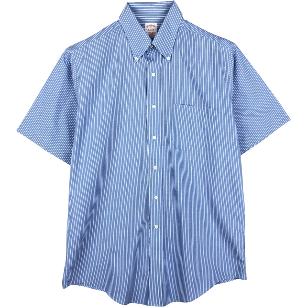 古着 ブルックスブラザーズ Brooks Brothers Est.1818 半袖 ボタンダウン ストライプシャツ メンズM相当/eaa644934