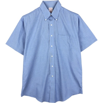 古着 ブルックスブラザーズ Brooks Brothers Est.1818 半袖 ボタンダウン ストライプシャツ メンズM相当/eaa644934