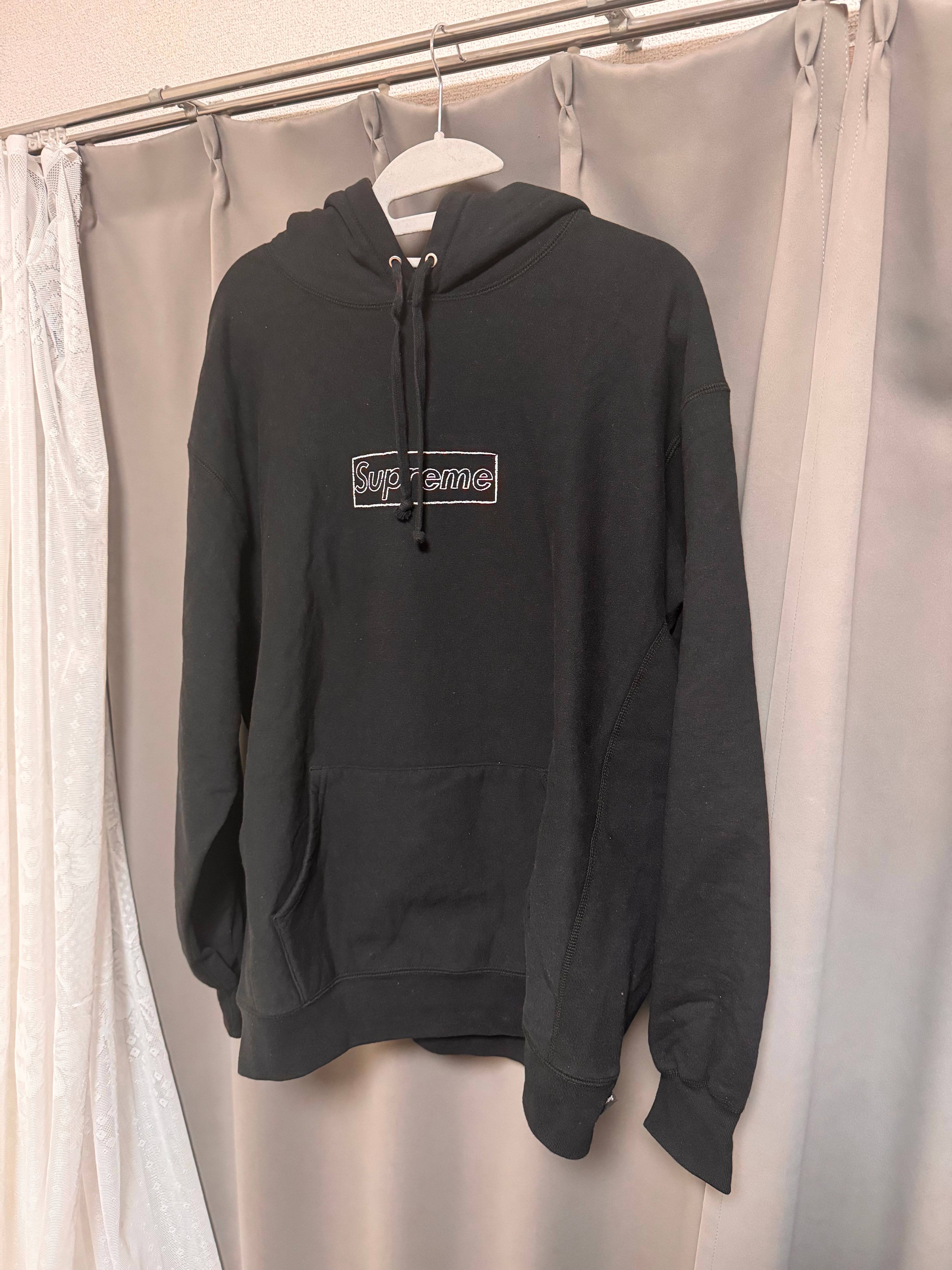 Supreme KAWS Chalk Logo Hooded Sweatshirt "Black"(2021)