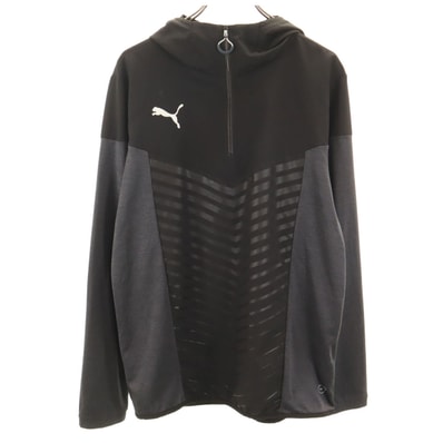 PUMA プーマ 長袖 ハーフジップ パーカー XL ブラック系 DRY CELL
