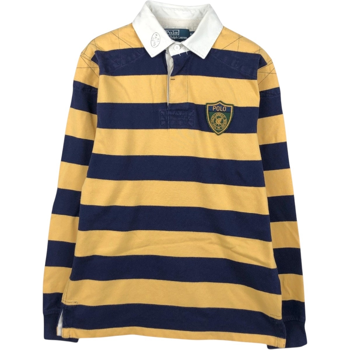 古着 ラルフローレン Ralph Lauren POLO by Ralph Lauren CUSTOM FIT ボーダー柄 長袖 ラガーシャツ メンズS相当/eaa672788