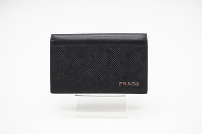 美品 PRADA プラダ サフィアーノ レザー カードケース 2MC122 カードケース ブラック レザー サフィアーノ レディース