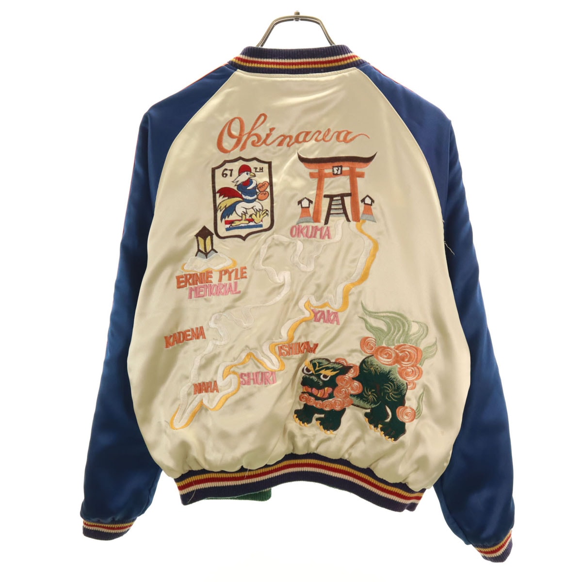 東洋エンタープライズ テーラー東洋 M品番 沖縄マップ 鷹刺繍 リバーシブル スカジャン M シャンパンゴールド M18425