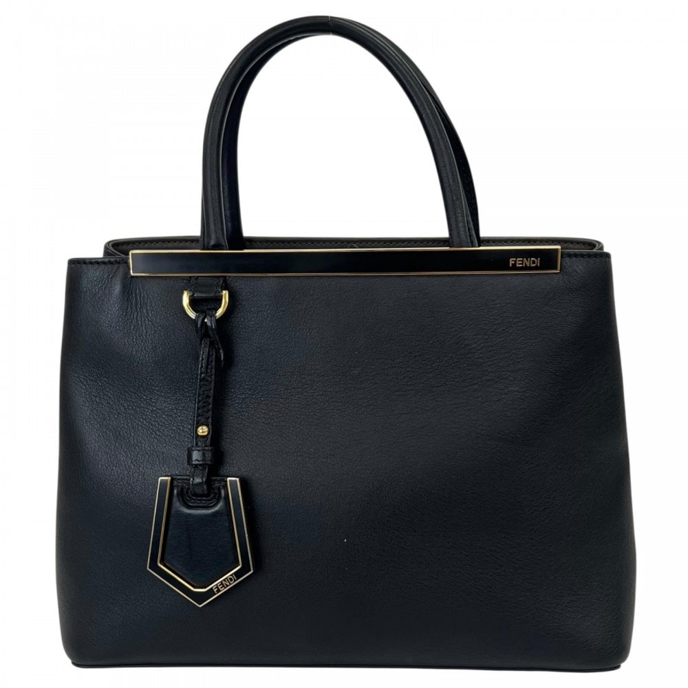 FENDI フェンディ ハンドバッグ トゥールージュ 8BH253 レザー ブラック 黒 ゴールド金具 レディース【中古品】