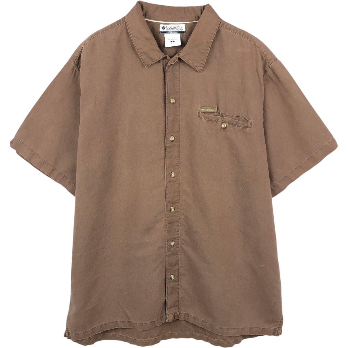 古着 00年代~ コロンビア Columbia 半袖 ラミー×コットンシャツ ボックスシャツ メンズXL相当/eaa665256