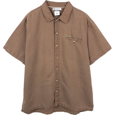 古着 00年代~ コロンビア Columbia 半袖 ラミー×コットンシャツ ボックスシャツ メンズXL相当/eaa665256