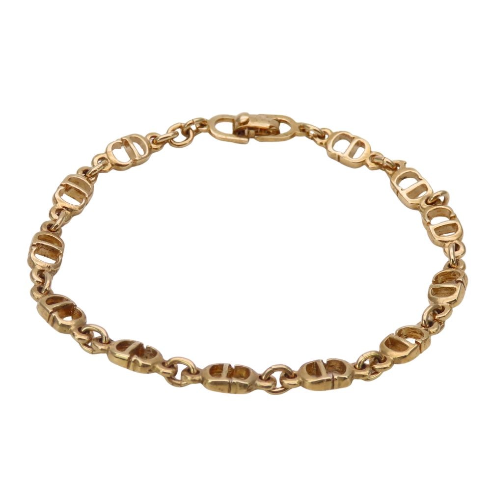 【中古】 クリスチャンディオール ブレスレット メタル ゴールド CDロゴ アクセサリー メッキ レディース 女性 Christian Dior