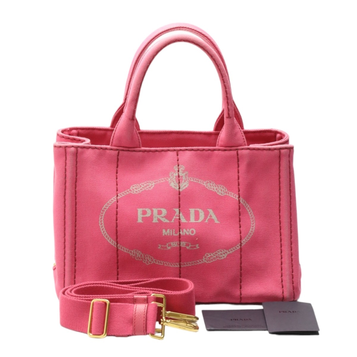 プラダ PRADA カナパミニ 1BG439 コットンキャンバス トートバッグ