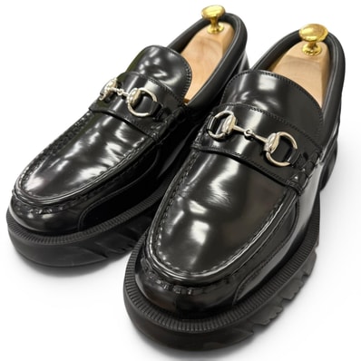 美品 グッチ ローファー ブラック メンズ 7.5 658822