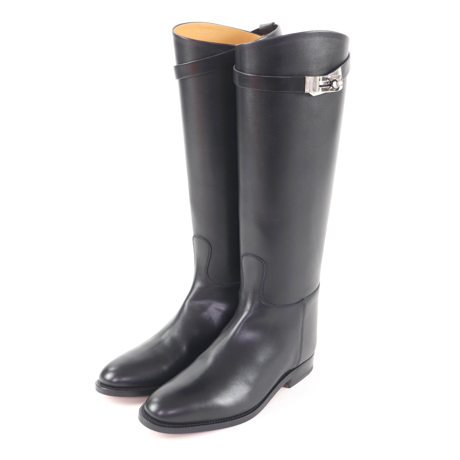 極美品 エルメス ロングブーツ ジャンピング ブラック 35.5 042138