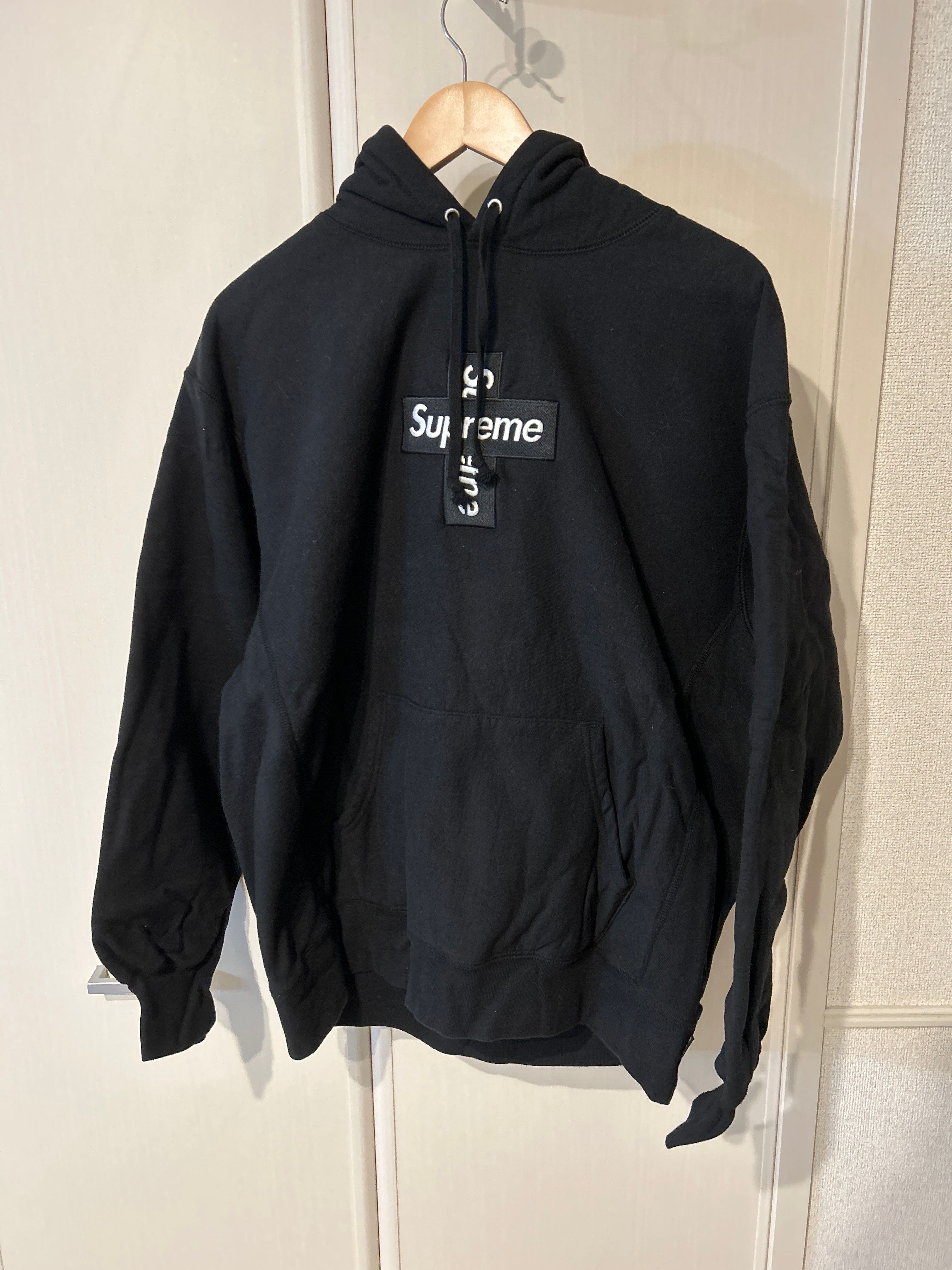 Supreme Cross Box Logo Hooded Sweatshirt "Black"