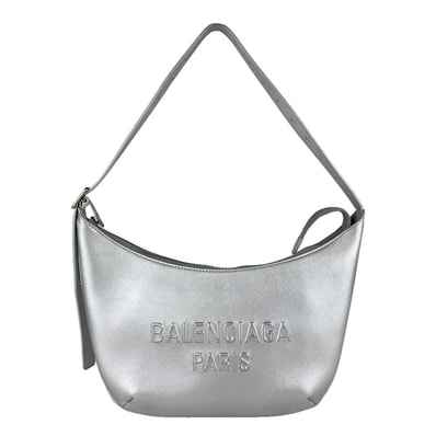 バレンシアガ BALENCIAGA ショルダーバッグ メアリーケイト スリングバッグ レザー シルバー レディース 771733【中古】 z9150